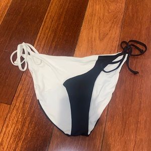 LSpace Black & White String Bikini Bottom